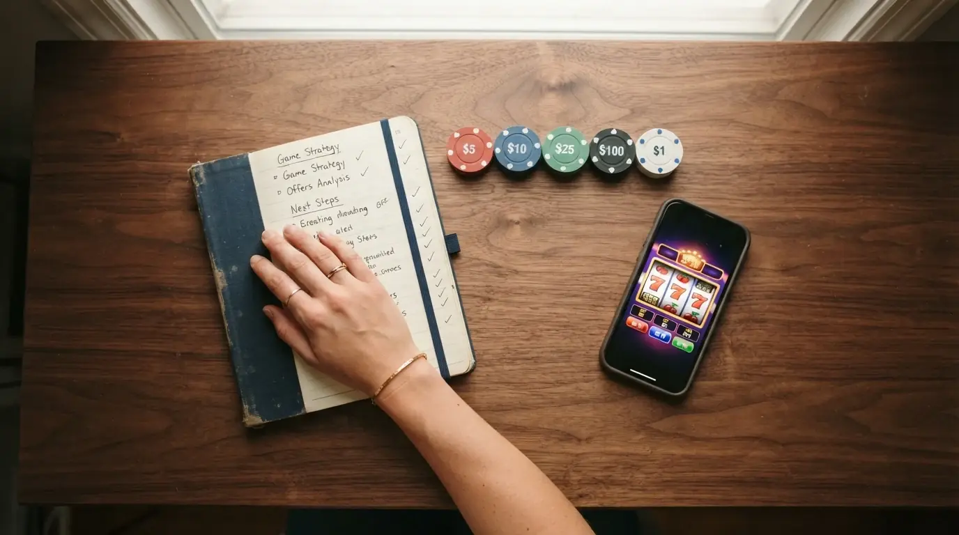 Tabela porównawcza na monitorze — po lewej logo Total Casino z zieloną flagą, po prawej logo kilku operatorów offshore z szarymi flagami